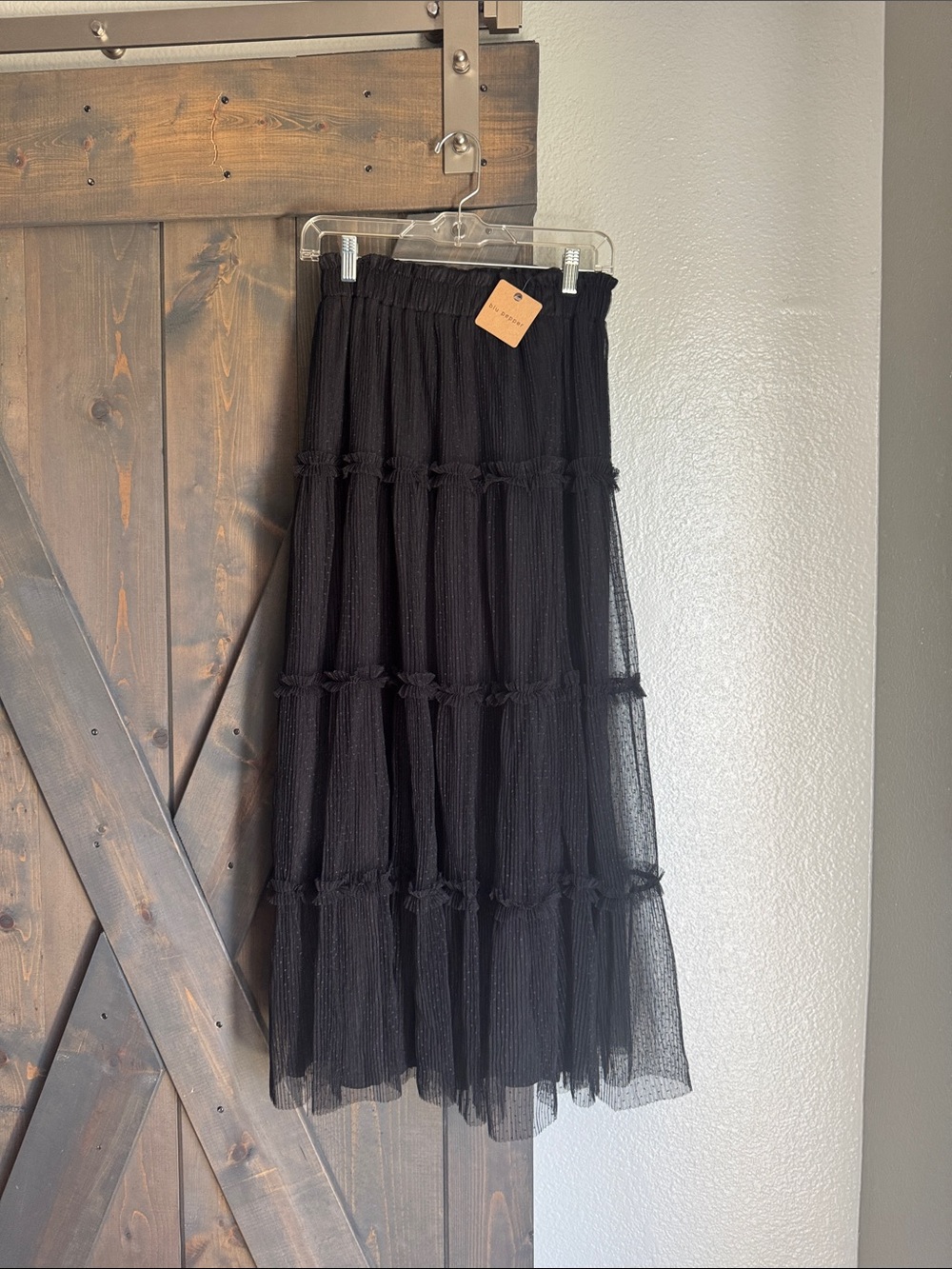 Black Tiered Tulle Maxi Skirt - NWT